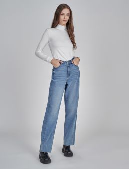 Jeans straight-waist