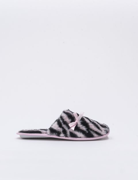 Pantofola zebrata con fiocco